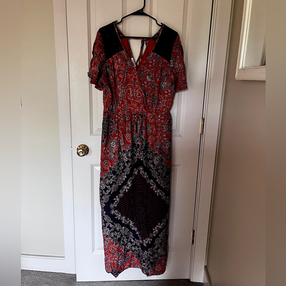 Maurices Orange and Brown Patterned Dress